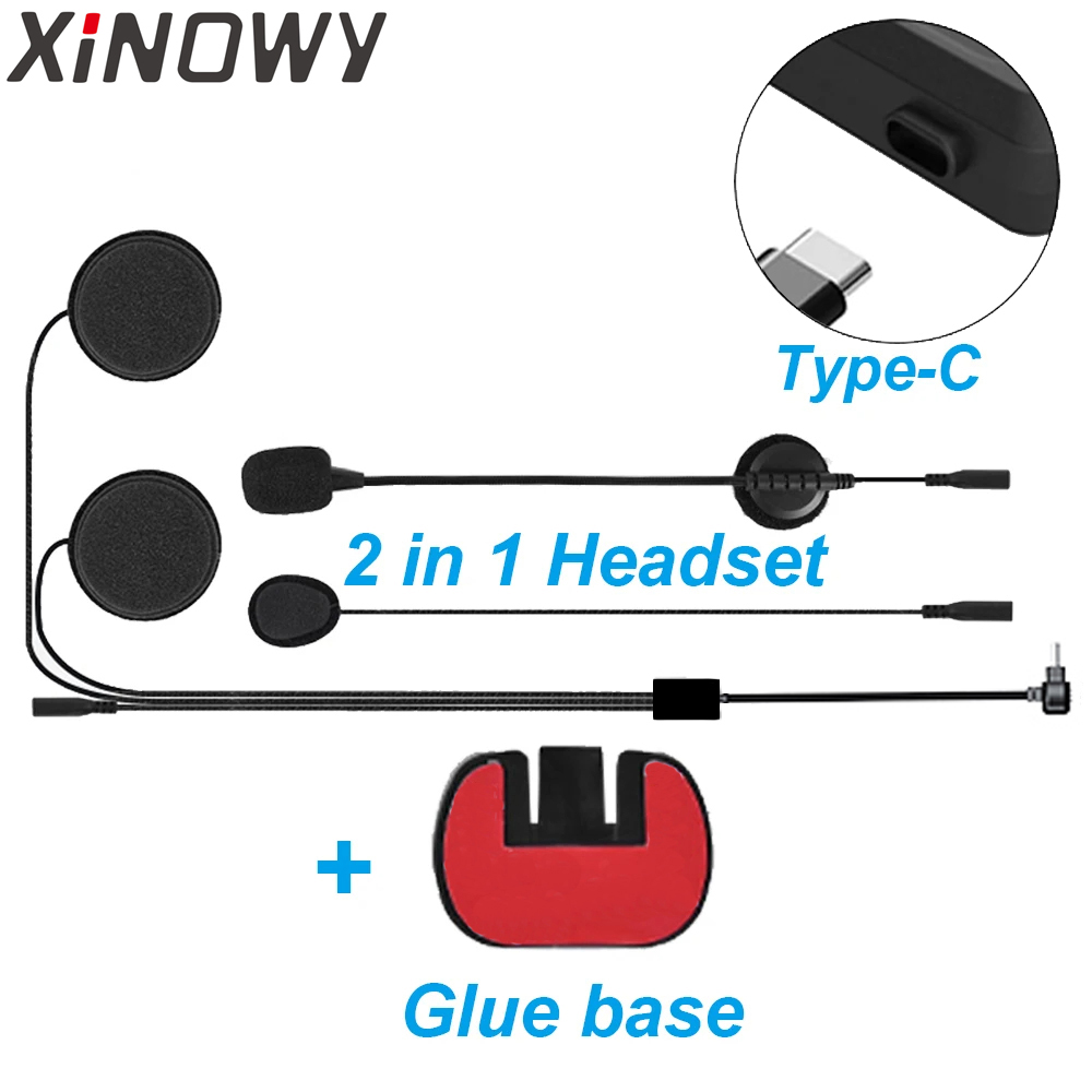 Full Face Motorcycle Helmet With Bluetooth - Xinowy V6 PLUS용 C타입 USB-C, 이어폰