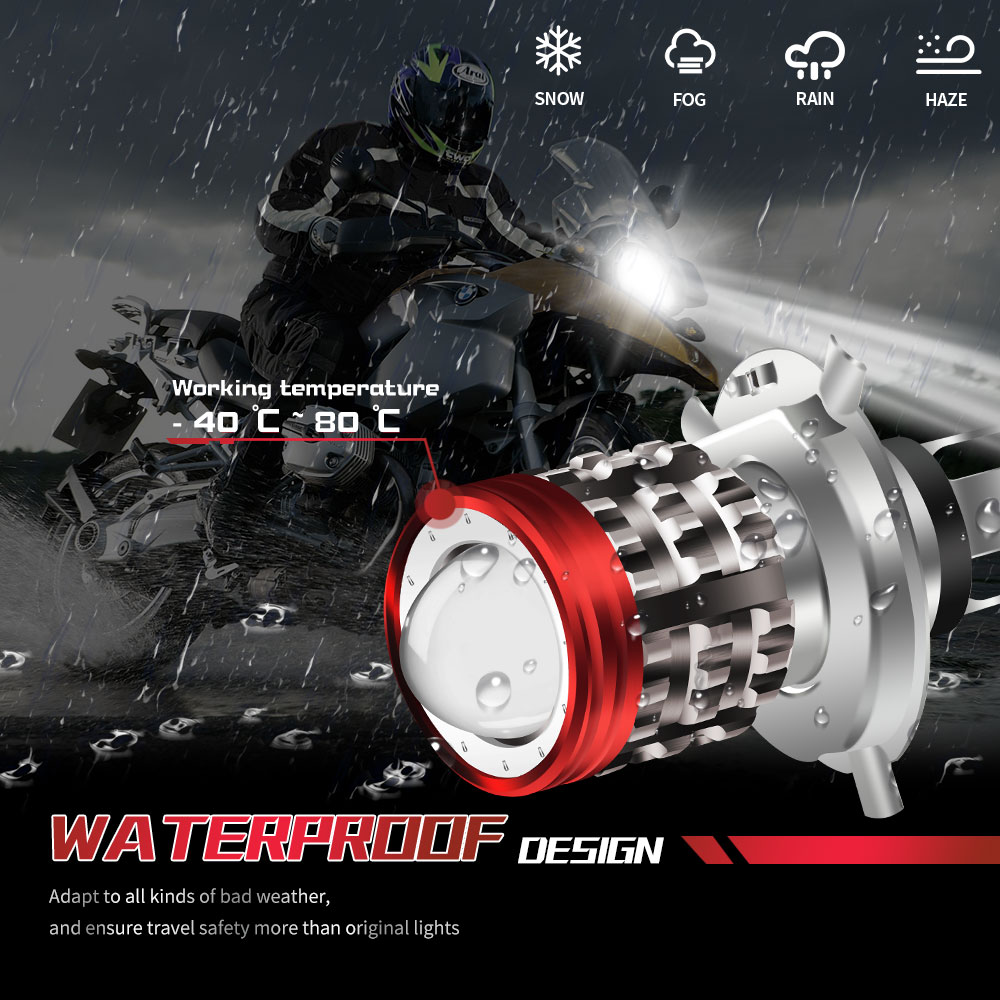 Universal Motorcycle Led Headlight Projector - 범용 H4 LED 오토바이 헤드라이트, BA20D,