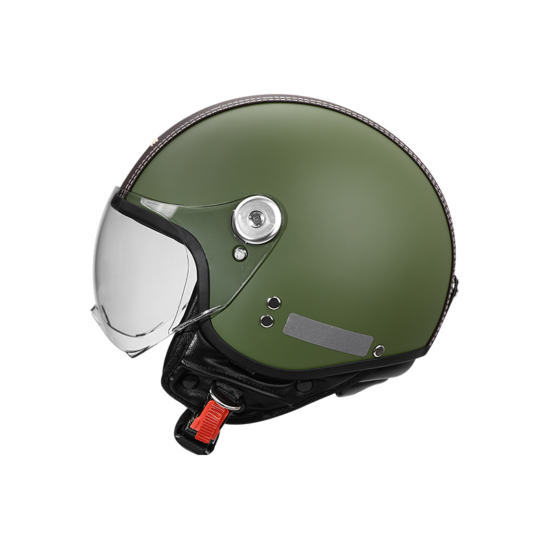 빈티지 3/4 오픈 페이스 오토바이 헬멧 PU 가죽 스 - Vintage Open Face Retro Helmet 리뷰 및 가격