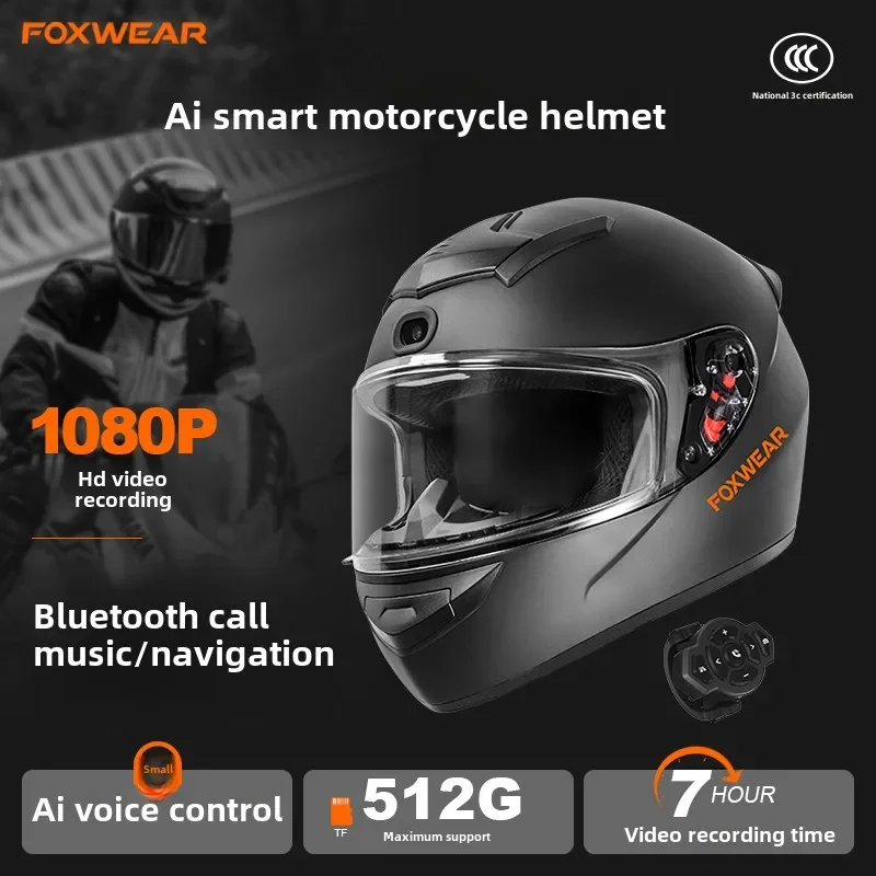 AI 지능 오토바이 헬멧, 카메라 및 블루투스 헤드셋  - Full Face Motorcycle Helmet With Bluetooth 리뷰 및 가격
