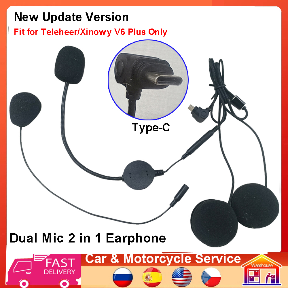 Type-C 이어폰 스피커 2 in 1 듀얼 마이크 V - Universal Motorcycle Helmet Intercom Headset 리뷰 및 가격
