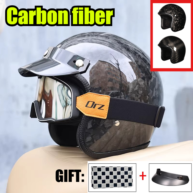 2026 카본 파이버 빈티지 헬멧 오토바이 헬멧 3/4 - Carbon Fiber Lightweight Motorcycle Helmet 리뷰 및 가격