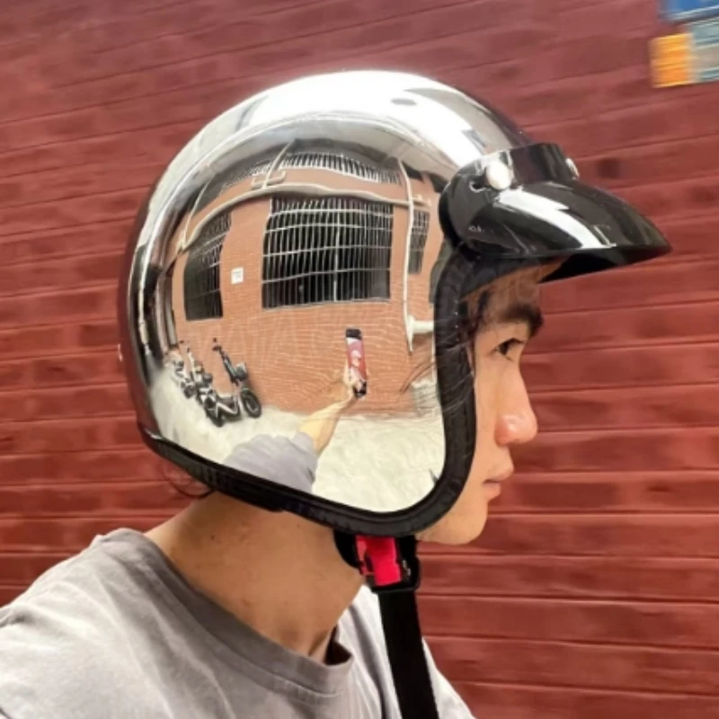 세련되고 독특한 디자인의 은색 도금 오픈형 레트로 스타 - Vintage Open Face Retro Helmet 리뷰 및 가격