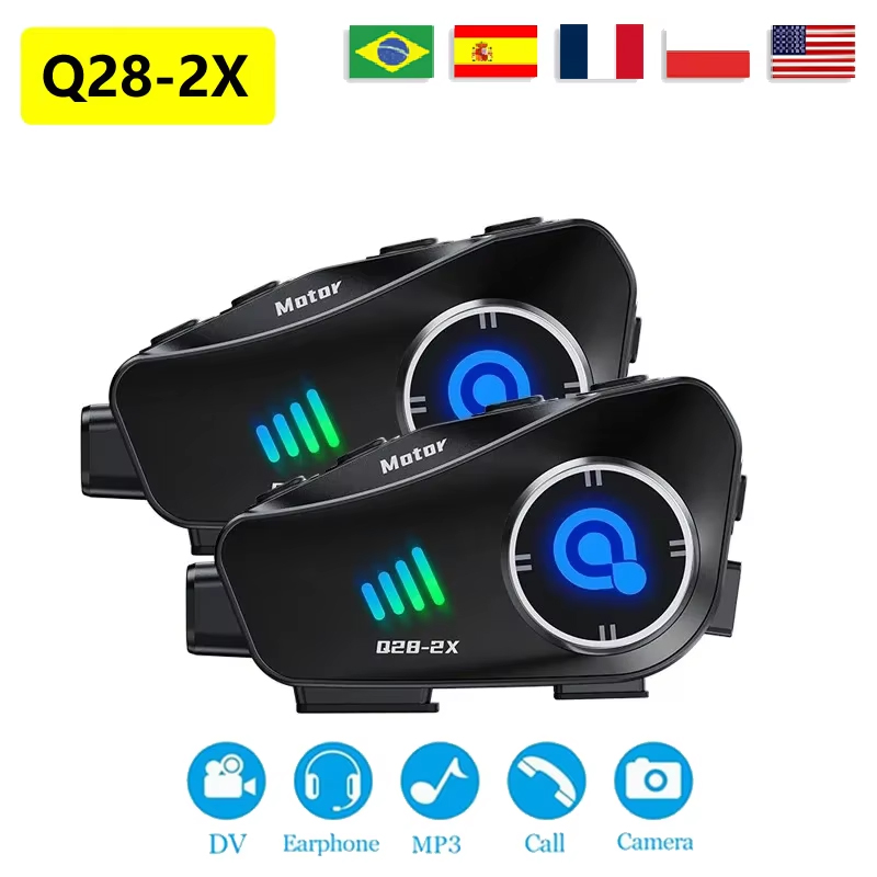 새로운 Q28-2X 오토바이 헬멧 블루투스 인터콤 2인 - Universal Motorcycle Helmet Intercom Headset 리뷰 및 가격